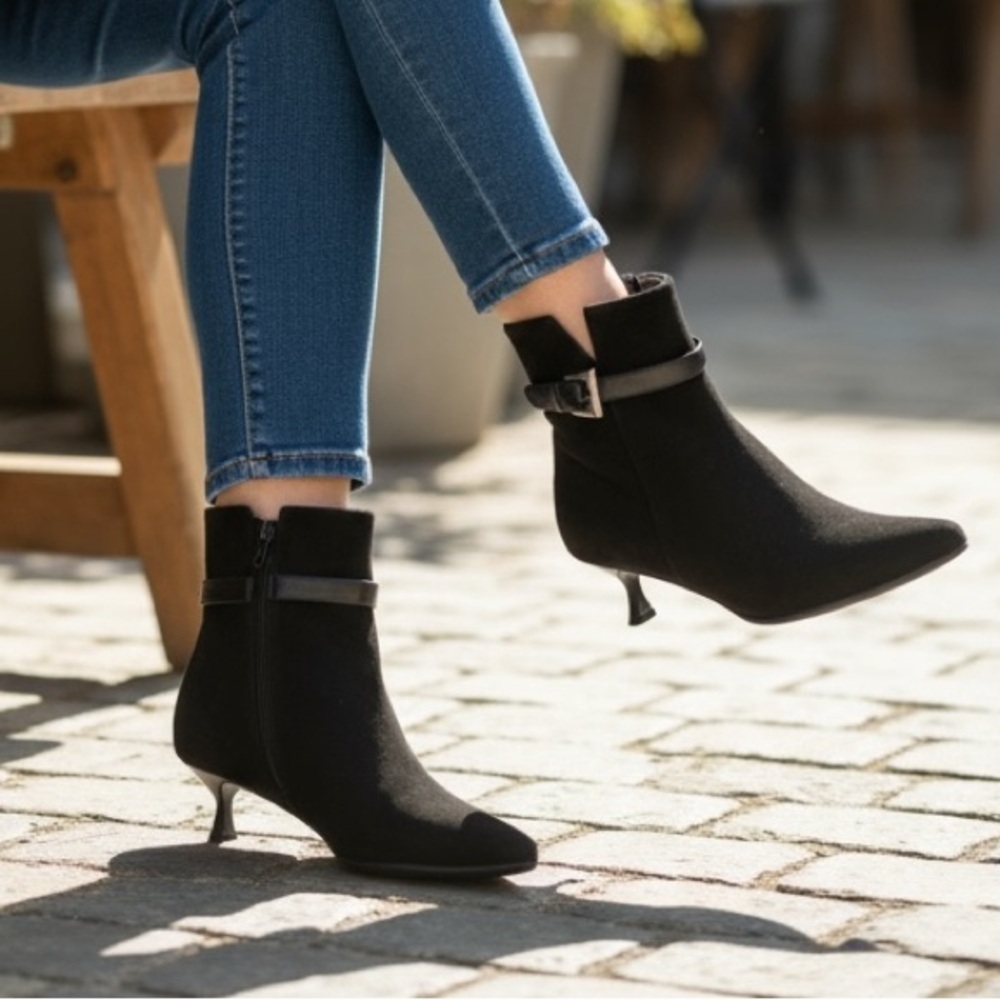 Stuart Weitzman Sync Gore-Tex Booties In Black Suede (Vintage)
